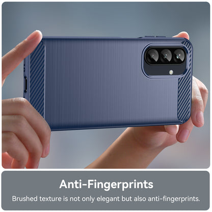 Samsung Galaxy A26 5G Carbon Fiber Brushed Texture TPU Protective Phone Case Shockproof Slim Cover