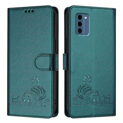 Nokia C300 Cat & Rat Embossed RFID Leather Case, Lanyard, Wallet, Card Slots, Kickstand, Anti-Fall, Scratch-Resistant