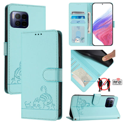 T-Mobile REVVL 7 Pro 5G Cat & Rat Embossed RFID Leather Case, Lanyard, Wallet, Card Slots, Kickstand, Anti-Fall, Scratch-Resistant