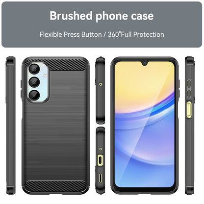 Samsung Galaxy A16 5G Carbon Fibre Brushed Texture TPU Protective Phone Case Shockproof Slim Cover