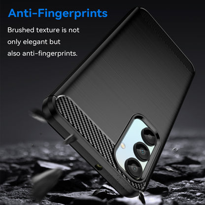 Samsung Galaxy A16 5G Carbon Fiber Brushed Texture TPU Protective Phone Case Shockproof Slim Cover