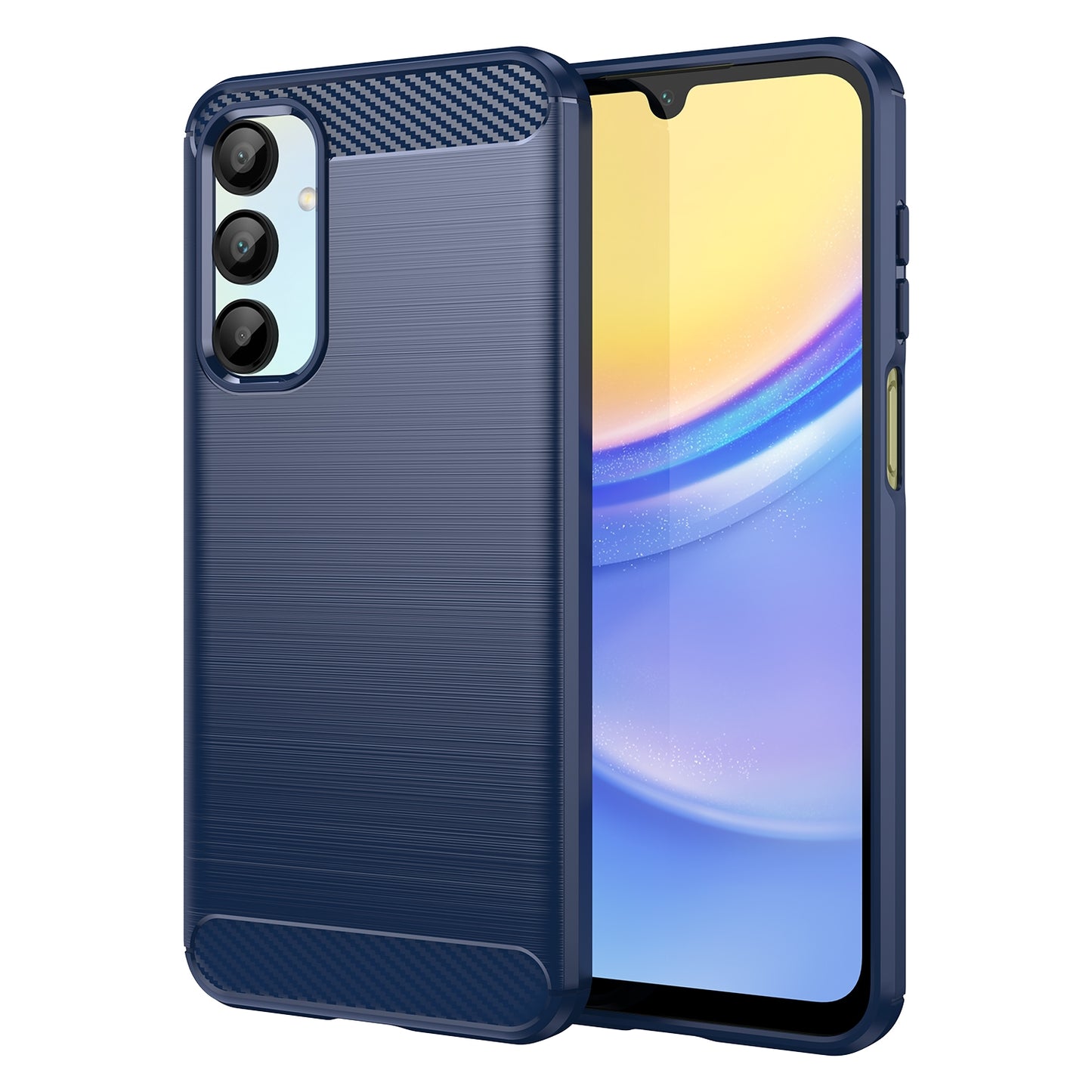 Samsung Galaxy A16 5G Carbon Fiber Brushed Texture TPU Protective Phone Case Shockproof Slim Cover