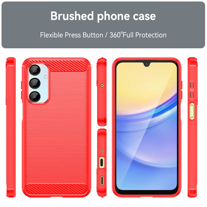 Samsung Galaxy A16 5G Carbon Fibre Brushed Texture TPU Protective Phone Case Shockproof Slim Cover