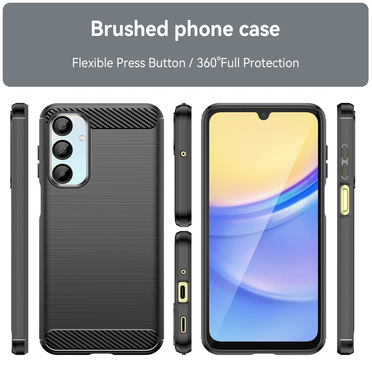 Samsung Galaxy A56 5G Carbon Fibre Brushed Texture TPU Protective Phone Case Shockproof Slim Cover