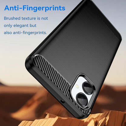 Samsung Galaxy A06 5G Carbon Fibre Brushed Texture TPU Protective Phone Case Shockproof Slim Cover