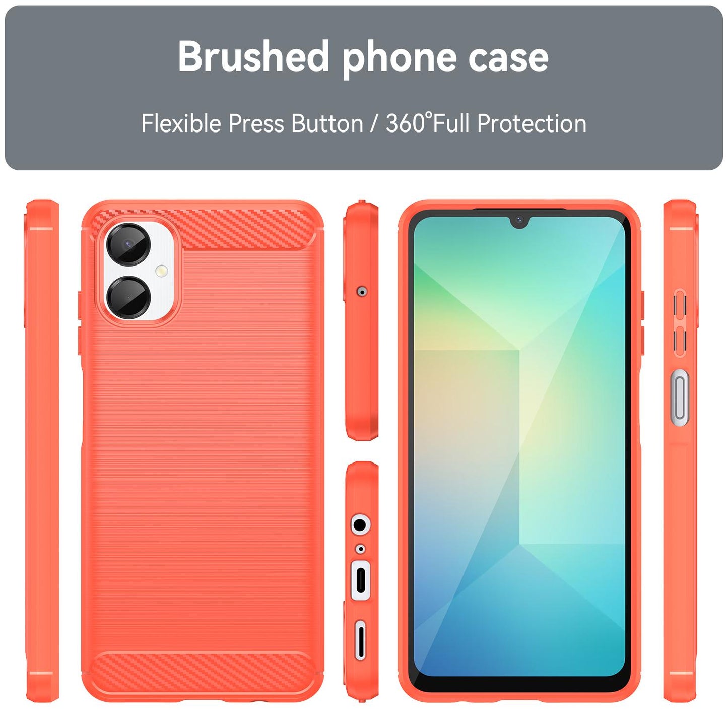 Samsung Galaxy A06 5G Carbon Fibre Brushed Texture TPU Protective Phone Case Shockproof Slim Cover