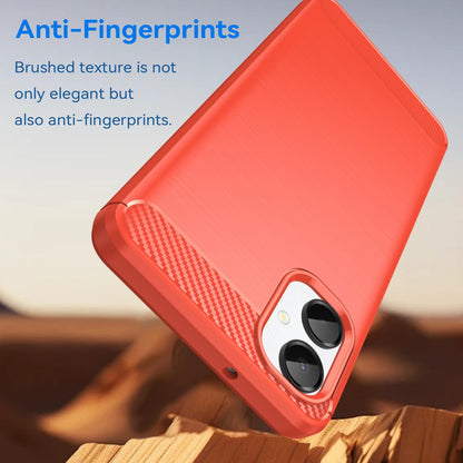 Samsung Galaxy A06 5G Carbon Fiber Brushed Texture TPU Protective Phone Case Shockproof Slim Cover