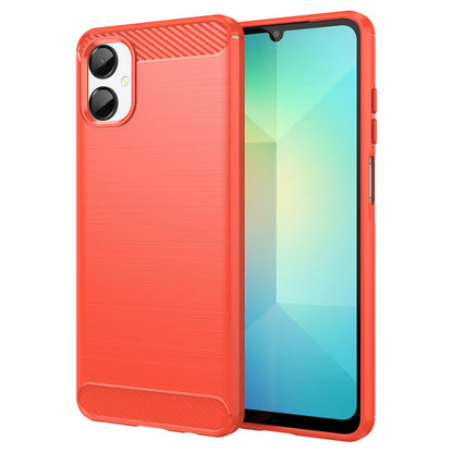 Samsung Galaxy A06 5G Carbon Fiber Brushed Texture TPU Protective Phone Case Shockproof Slim Cover