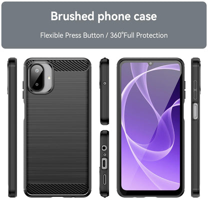 Samsung Galaxy A07 4G Carbon Fiber Brushed Texture TPU Protective Phone Case Shockproof Slim Cover