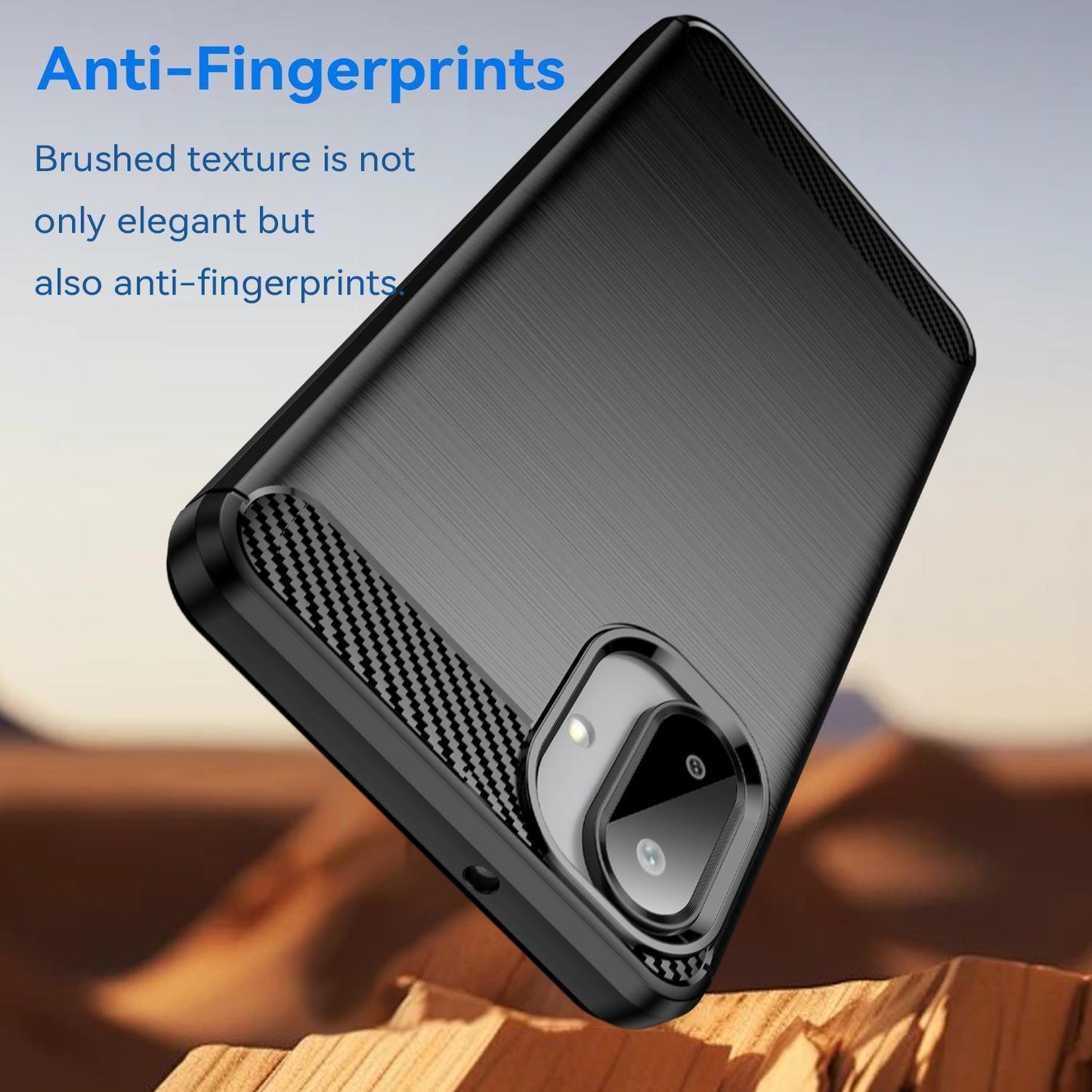 Samsung Galaxy A07 4G Carbon Fibre Brushed Texture TPU Protective Phone Case Shockproof Slim Cover