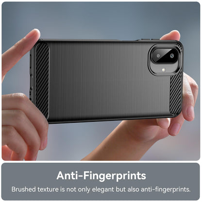 Samsung Galaxy A07 4G Carbon Fiber Brushed Texture TPU Protective Phone Case Shockproof Slim Cover
