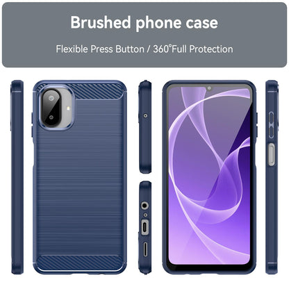 Samsung Galaxy A07 4G Carbon Fibre Brushed Texture TPU Protective Phone Case Shockproof Slim Cover
