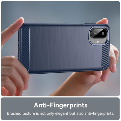 Samsung Galaxy A07 4G Carbon Fiber Brushed Texture TPU Protective Phone Case Shockproof Slim Cover