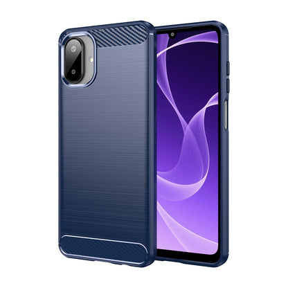 Samsung Galaxy A07 4G Carbon Fiber Brushed Texture TPU Protective Phone Case Shockproof Slim Cover