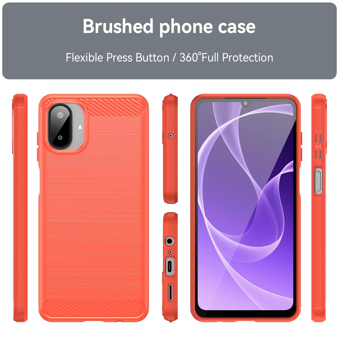 Samsung Galaxy A07 4G Carbon Fibre Brushed Texture TPU Protective Phone Case Shockproof Slim Cover