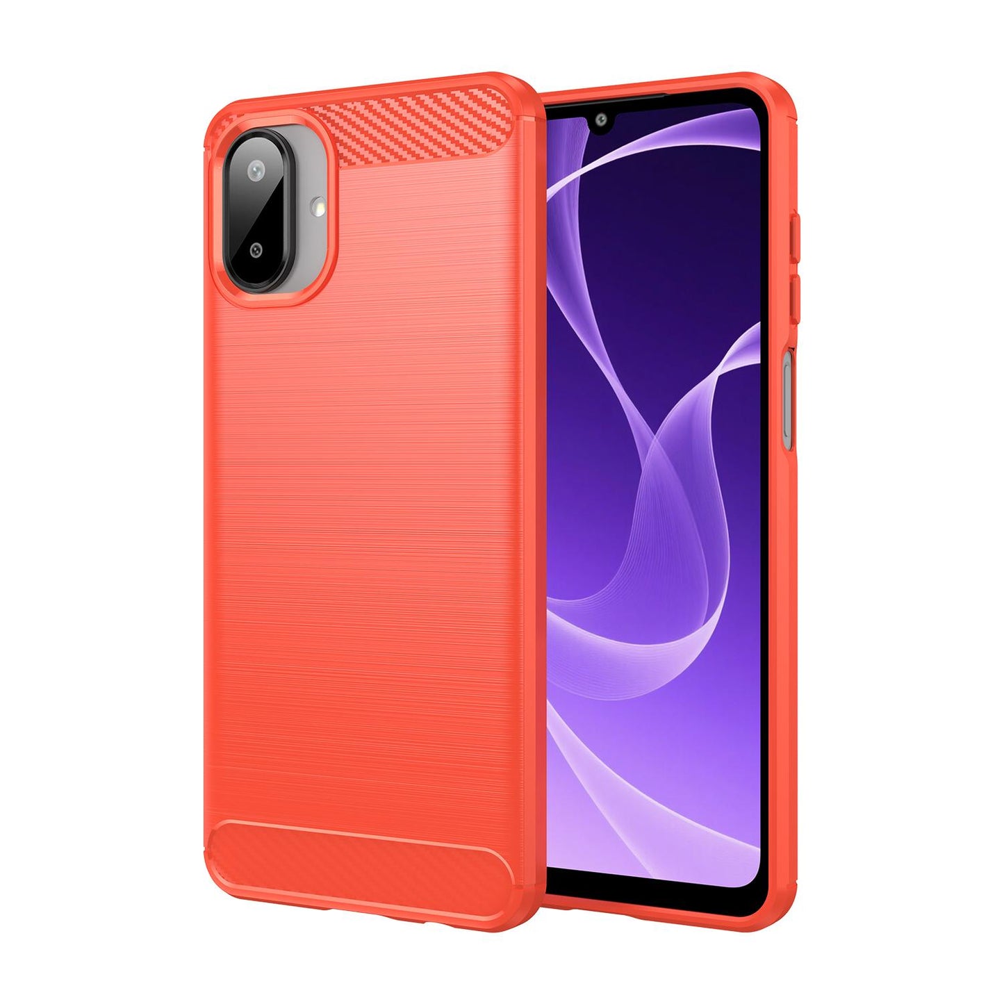 Samsung Galaxy A07 4G Carbon Fiber Brushed Texture TPU Protective Phone Case Shockproof Slim Cover