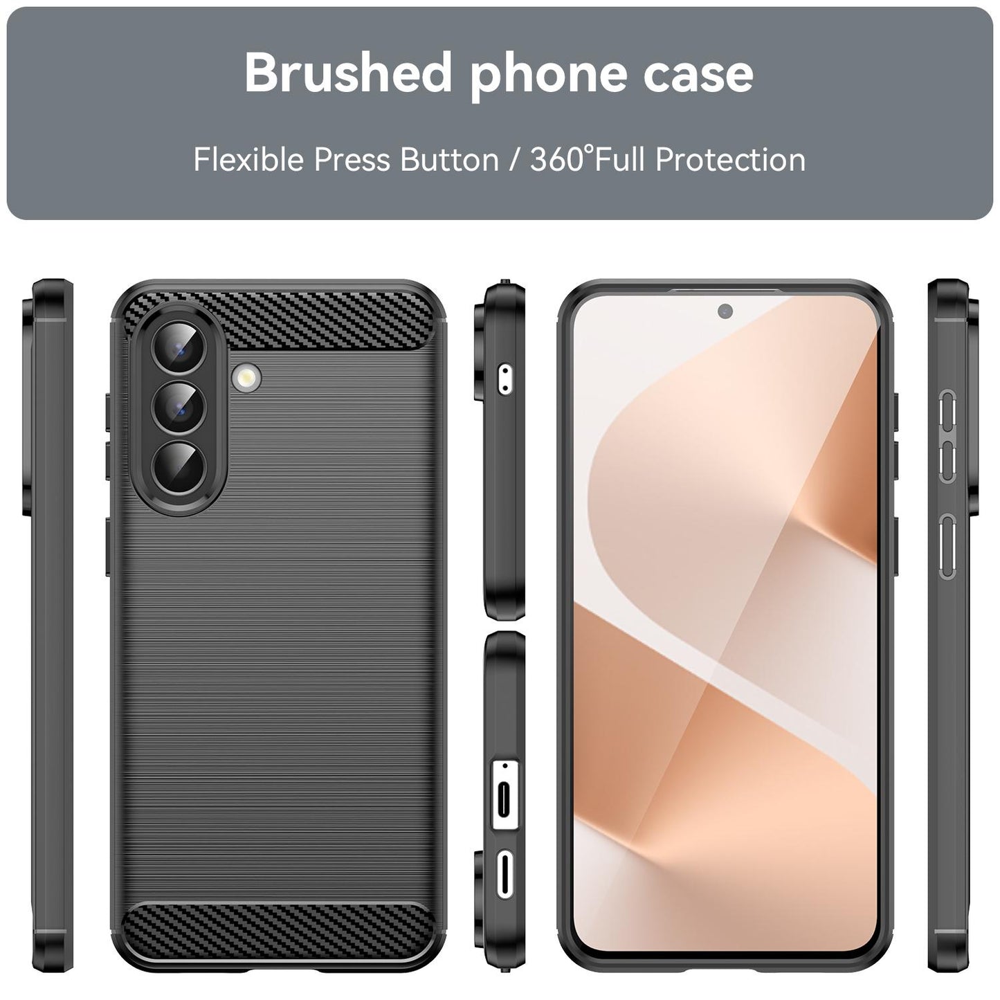 Samsung Galaxy A57 5G Carbon Fibre Brushed Texture TPU Protective Phone Case Shockproof Slim Cover