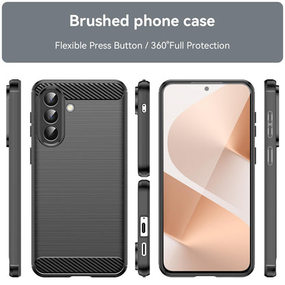 Samsung Galaxy A57 5G Carbon Fiber Brushed Texture TPU Protective Phone Case Shockproof Slim Cover