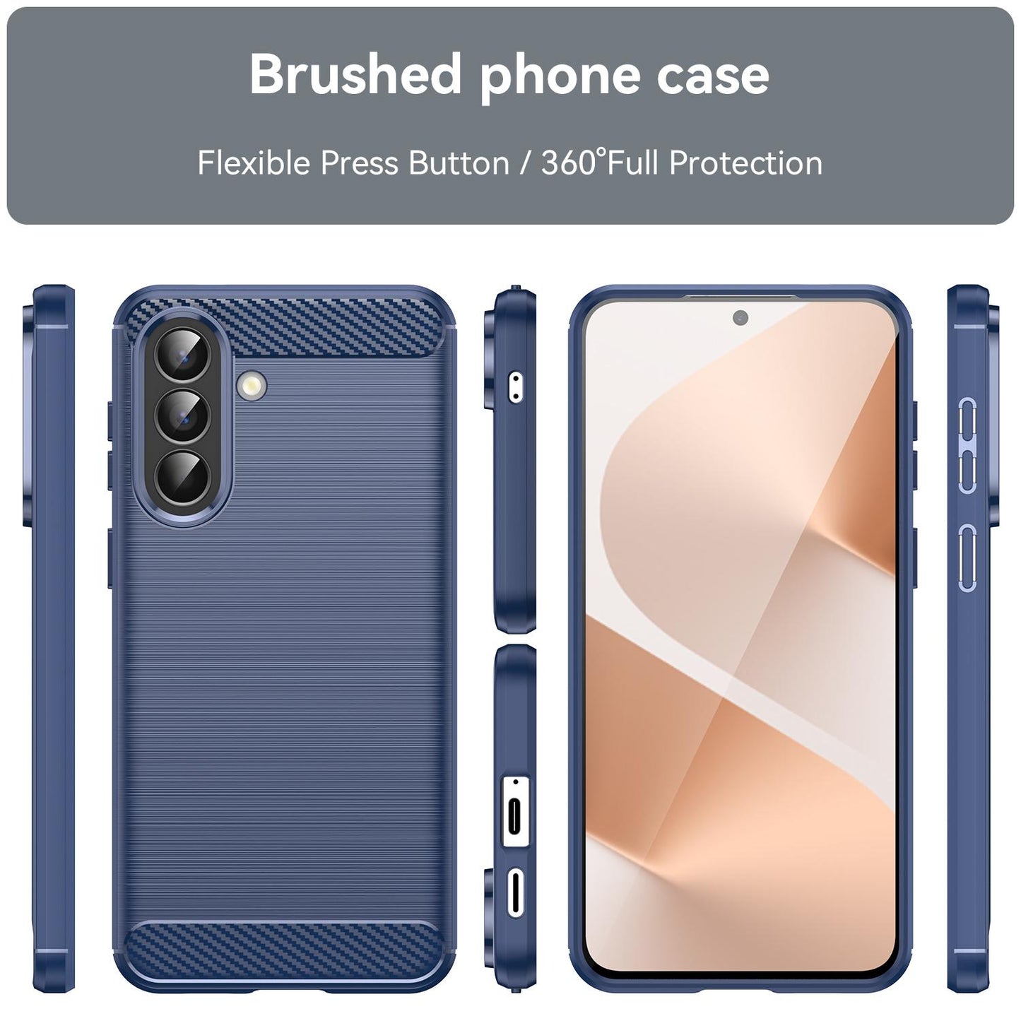 Samsung Galaxy A57 5G Carbon Fibre Brushed Texture TPU Protective Phone Case Shockproof Slim Cover