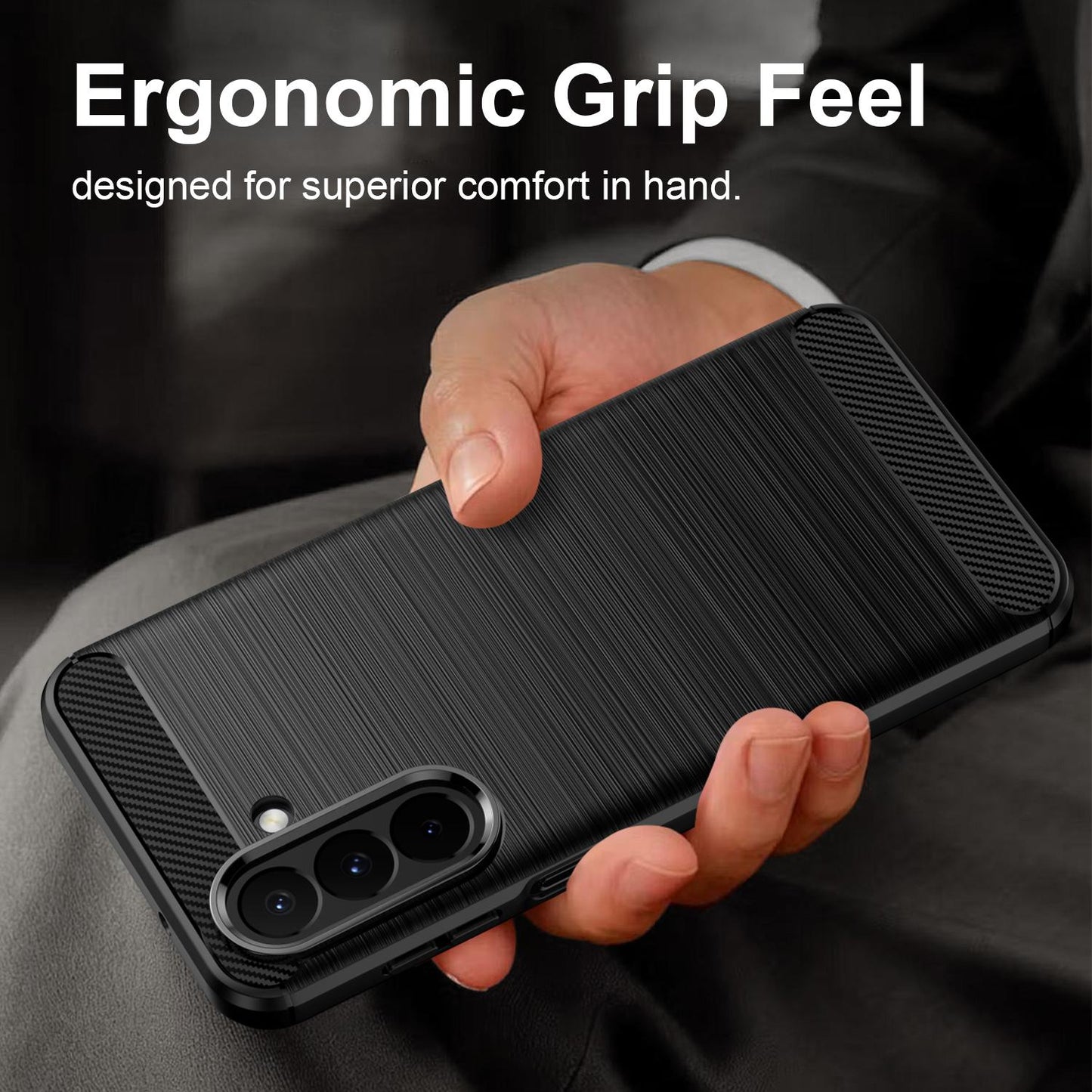 Samsung Galaxy A27 5G Carbon Fibre Brushed Texture TPU Protective Phone Case Shockproof Slim Cover
