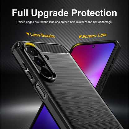 Samsung Galaxy A27 5G Carbon Fibre Brushed Texture TPU Protective Phone Case Shockproof Slim Cover