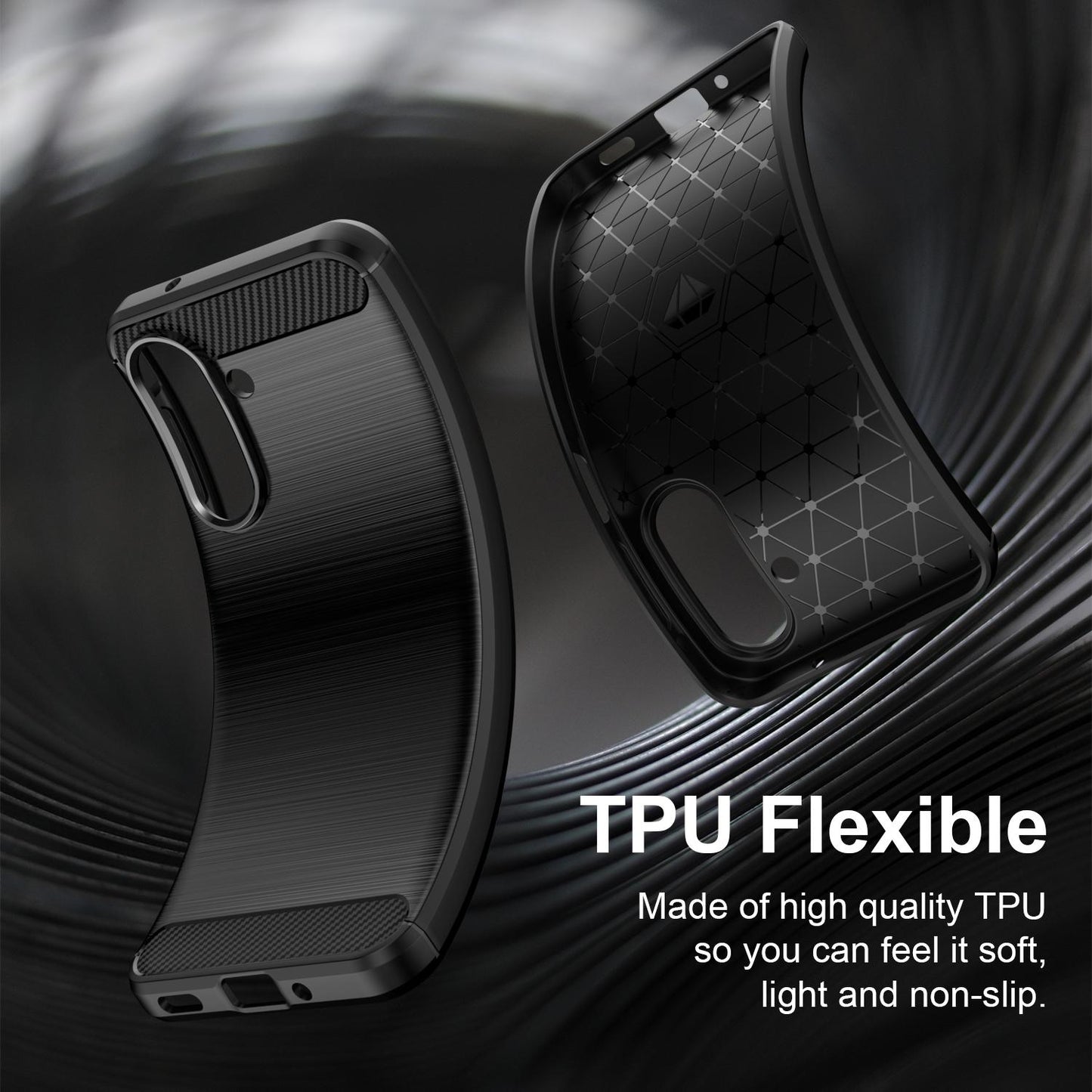 Samsung Galaxy A27 5G Carbon Fibre Brushed Texture TPU Protective Phone Case Shockproof Slim Cover