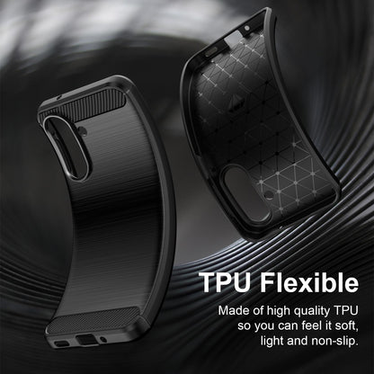 Samsung Galaxy A27 5G Carbon Fibre Brushed Texture TPU Protective Phone Case Shockproof Slim Cover
