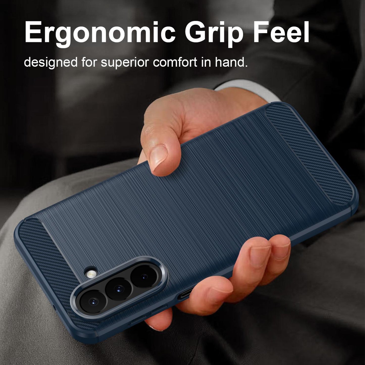 Samsung Galaxy A27 5G Carbon Fibre Brushed Texture TPU Protective Phone Case Shockproof Slim Cover