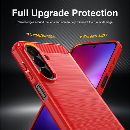 Samsung Galaxy A27 5G Carbon Fibre Brushed Texture TPU Protective Phone Case Shockproof Slim Cover