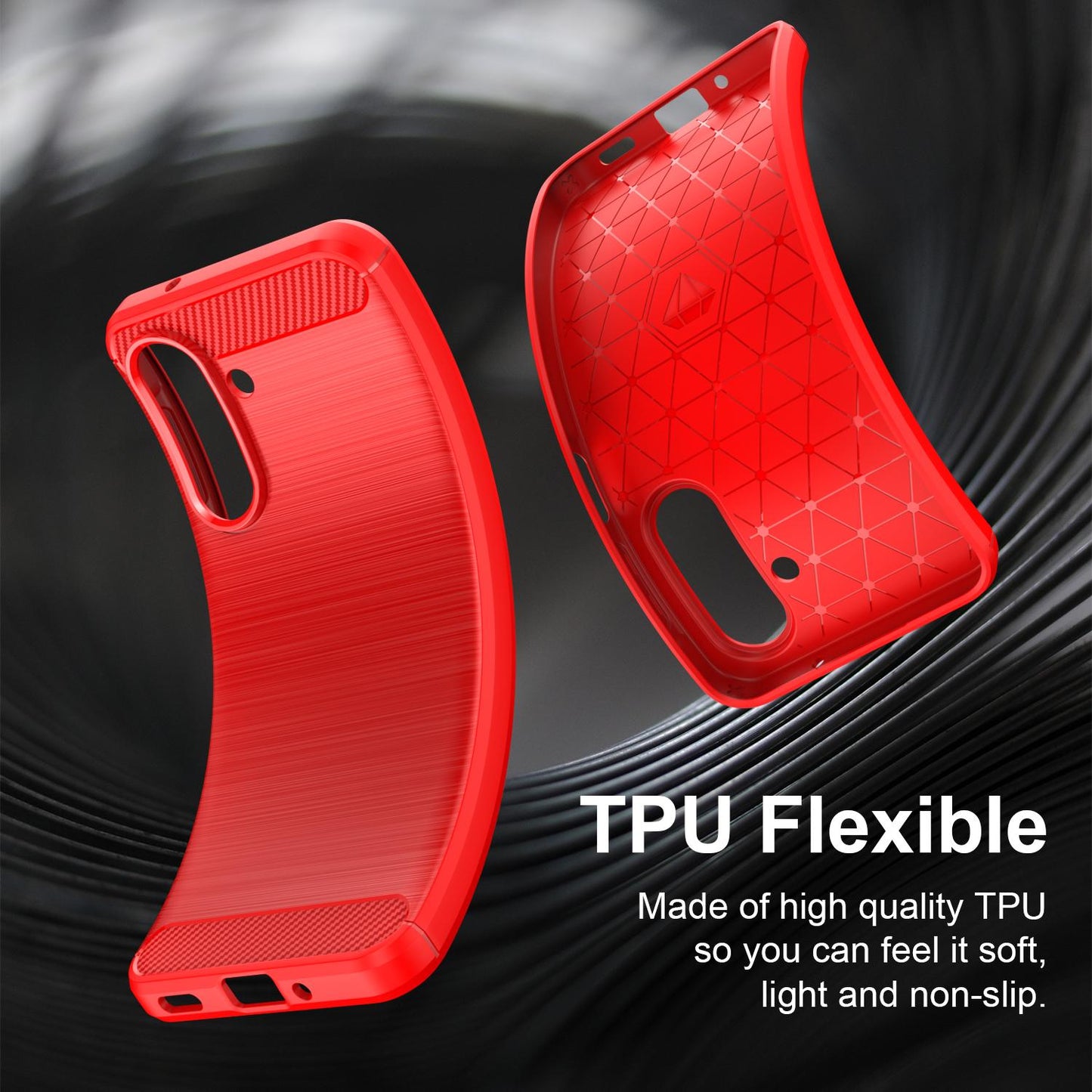 Samsung Galaxy A27 5G Carbon Fibre Brushed Texture TPU Protective Phone Case Shockproof Slim Cover