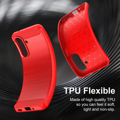 Samsung Galaxy A27 5G Carbon Fibre Brushed Texture TPU Protective Phone Case Shockproof Slim Cover