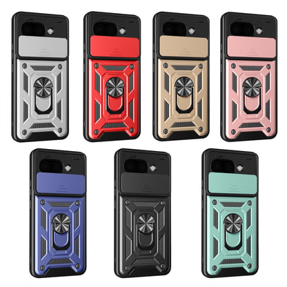 Google Pixel 9a Sliding Camera Cover Magnetic Ring Stand Shockproof TPU + PC Protective Phone Case