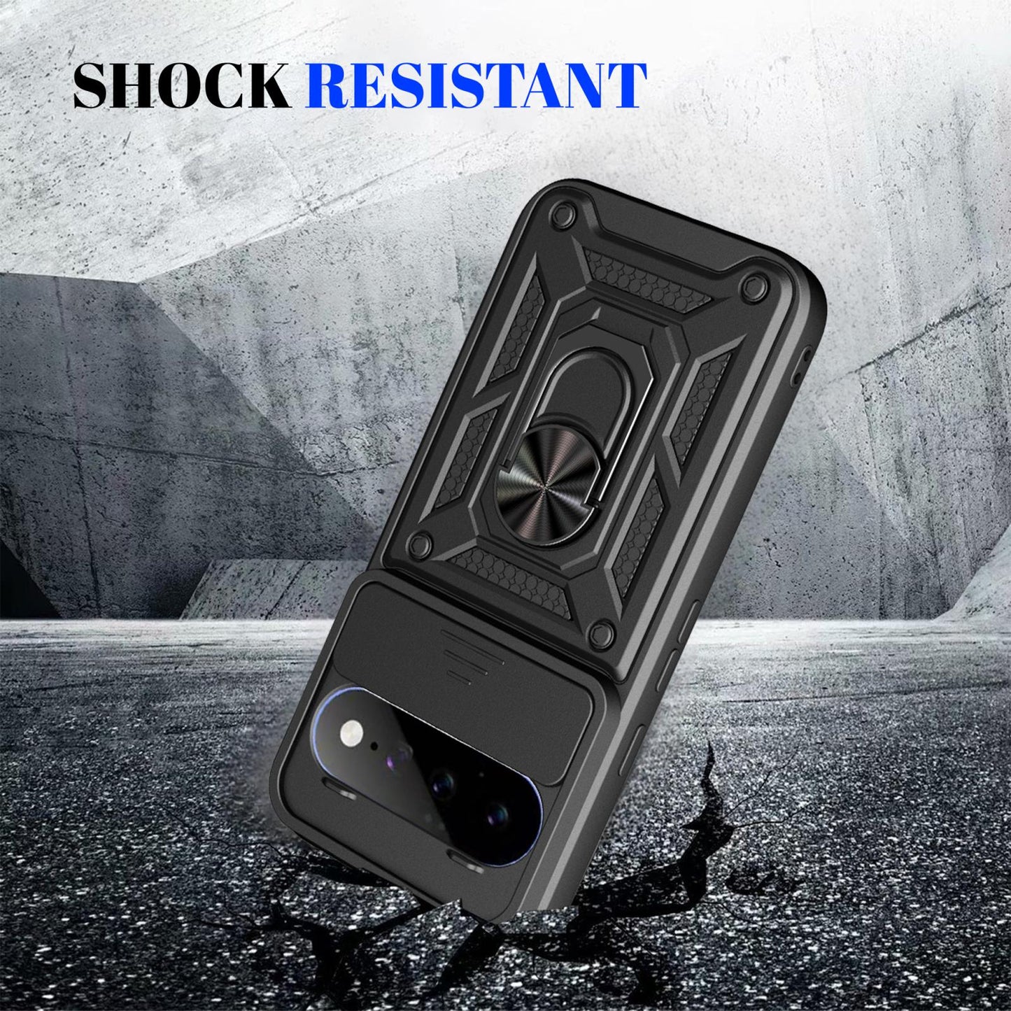 Google Pixel 11 Sliding Camera Cover Magnetic Ring Stand Shockproof TPU + PC Protective Phone Case
