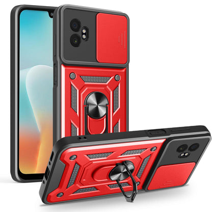 Samsung Galaxy XCover7 Pro Sliding Camera Cover Magnetic Ring Stand Shockproof TPU + PC Protective Phone Case