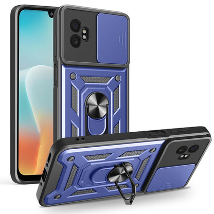Samsung Galaxy XCover7 Pro Sliding Camera Cover Magnetic Ring Stand Shockproof TPU + PC Protective Phone Case