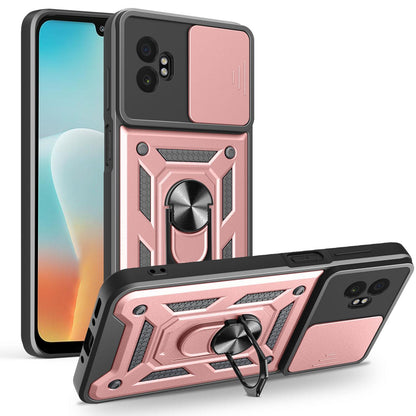 Samsung Galaxy XCover7 Pro Sliding Camera Cover Magnetic Ring Stand Shockproof TPU + PC Protective Phone Case