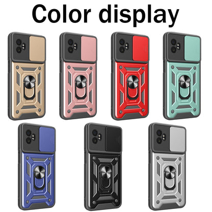 Samsung Galaxy XCover7 Pro Sliding Camera Cover Magnetic Ring Stand Shockproof TPU + PC Protective Phone Case