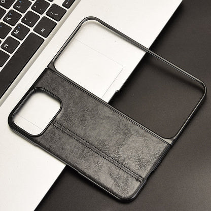 Google Pixel 9 Pro Fold Cow Pattern Sewing Back Cover Phone Case - Premium PU Leather Texture PC + TPU Shockproof Protective Case, Scratch Resistant Slim Lightweight Anti-Fingerprint Full Coverage Mobile Cover