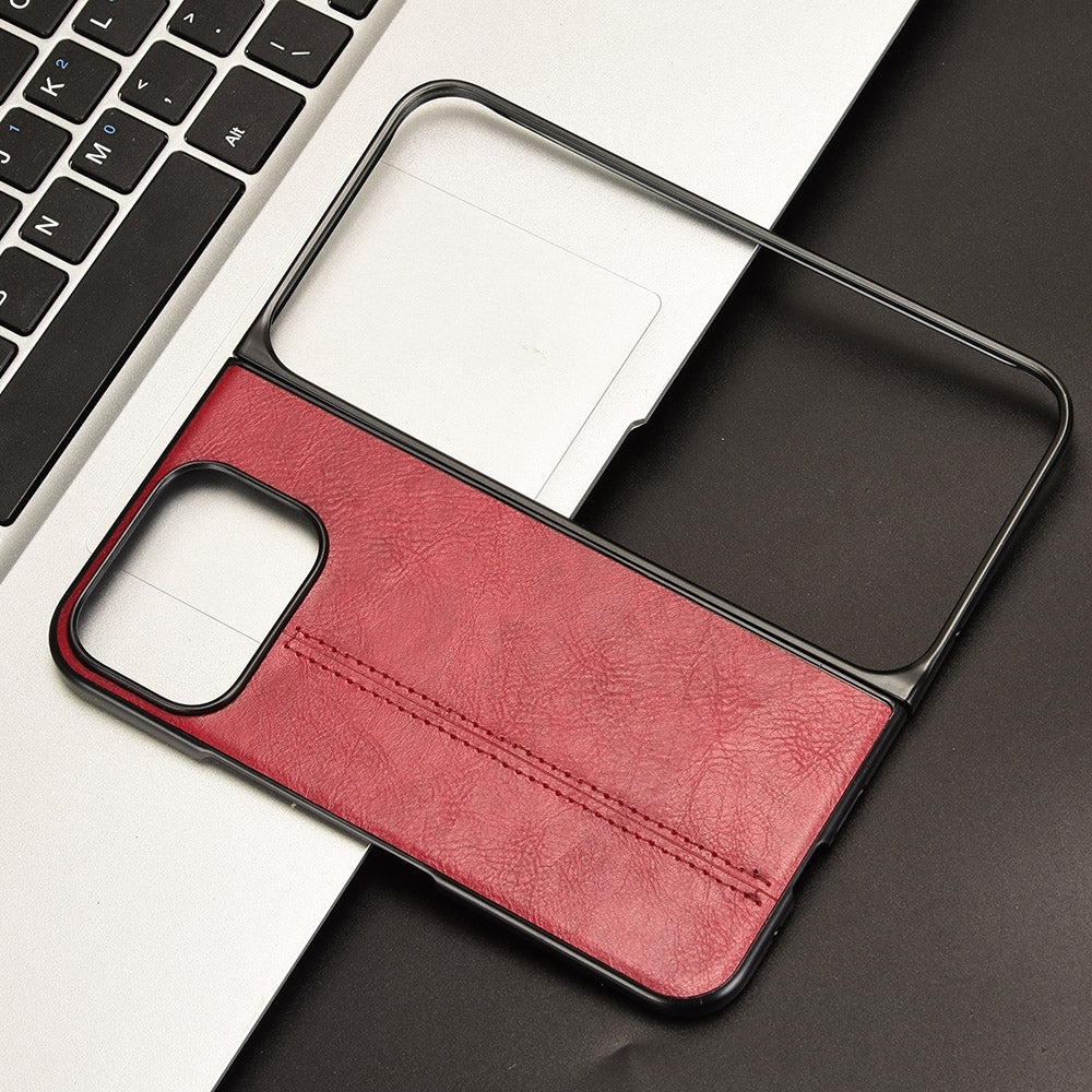 Google Pixel 9 Pro Fold Cow Pattern Sewing Back Cover Phone Case - Premium PU Leather Texture PC + TPU Shockproof Protective Case, Scratch Resistant Slim Lightweight Anti-Fingerprint Full Coverage Mobile Cover