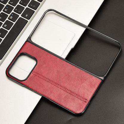 Google Pixel 9 Pro Fold Cow Pattern Sewing Back Cover Phone Case - Premium PU Leather Texture PC + TPU Shockproof Protective Case, Scratch Resistant Slim Lightweight Anti-Fingerprint Full Coverage Mobile Cover
