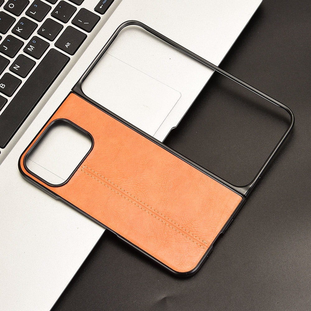 Google Pixel 9 Pro Fold Cow Pattern Sewing Back Cover Phone Case - Premium PU Leather Texture PC + TPU Shockproof Protective Case, Scratch Resistant Slim Lightweight Anti-Fingerprint Full Coverage Mobile Cover