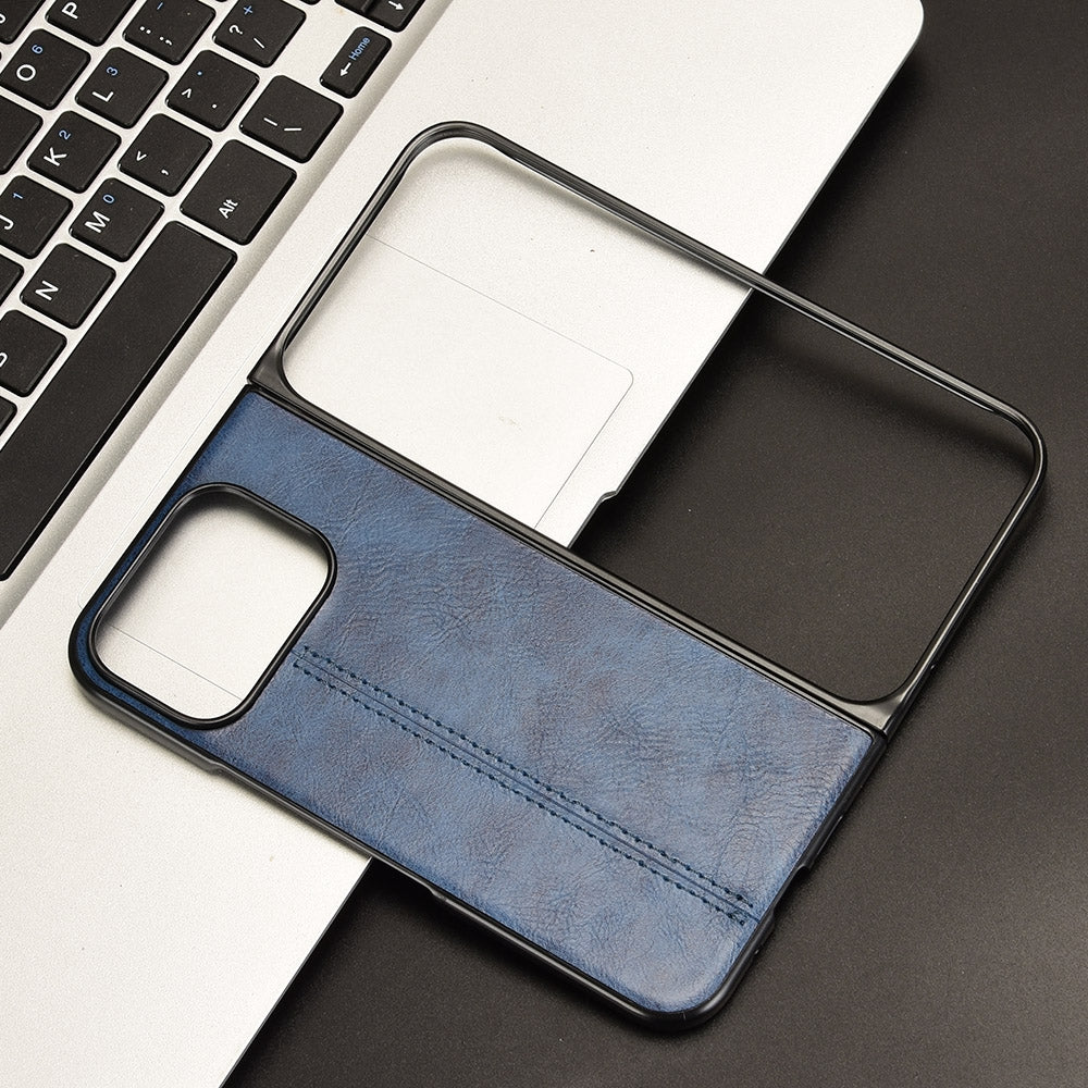 Google Pixel 9 Pro Fold Cow Pattern Sewing Back Cover Phone Case - Premium PU Leather Texture PC + TPU Shockproof Protective Case, Scratch Resistant Slim Lightweight Anti-Fingerprint Full Coverage Mobile Cover