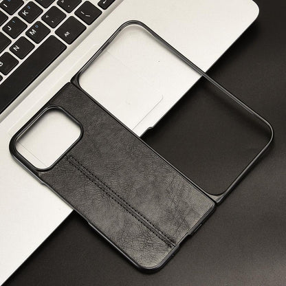 Google Pixel 10 Pro Fold Cow Pattern Sewing Back Cover Phone Case - Premium PU Leather Texture PC + TPU Shockproof Protective Case, Scratch Resistant Slim Lightweight Anti-Fingerprint Full Coverage Mobile Cover