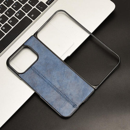 Google Pixel 10 Pro Fold Cow Pattern Sewing Back Cover Phone Case - Premium PU Leather Texture PC + TPU Shockproof Protective Case, Scratch Resistant Slim Lightweight Anti-Fingerprint Full Coverage Mobile Cover
