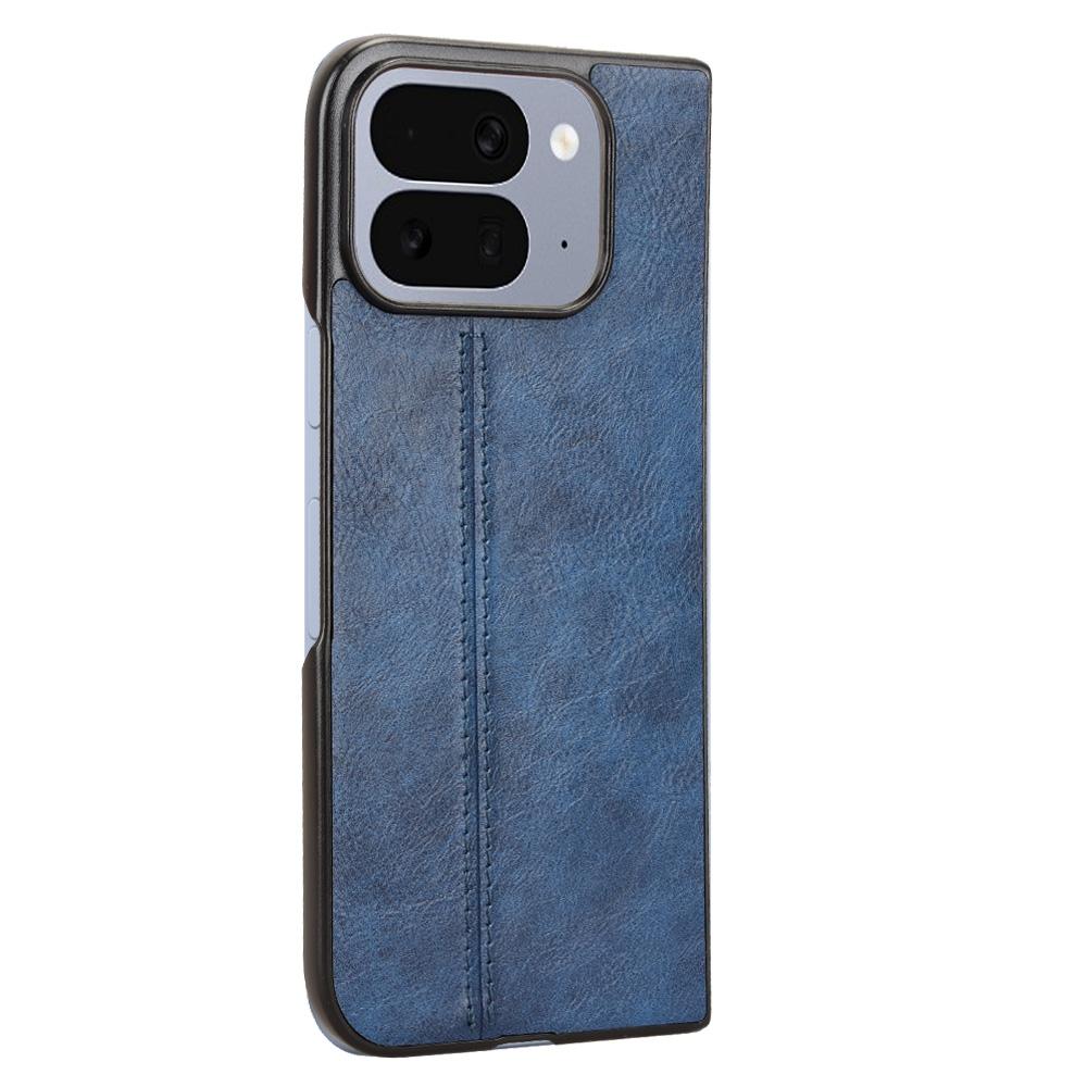 Google Pixel 10 Pro Fold Cow Pattern Sewing Back Cover Phone Case - Premium PU Leather Texture PC + TPU Shockproof Protective Case, Scratch Resistant Slim Lightweight Anti-Fingerprint Full Coverage Mobile Cover