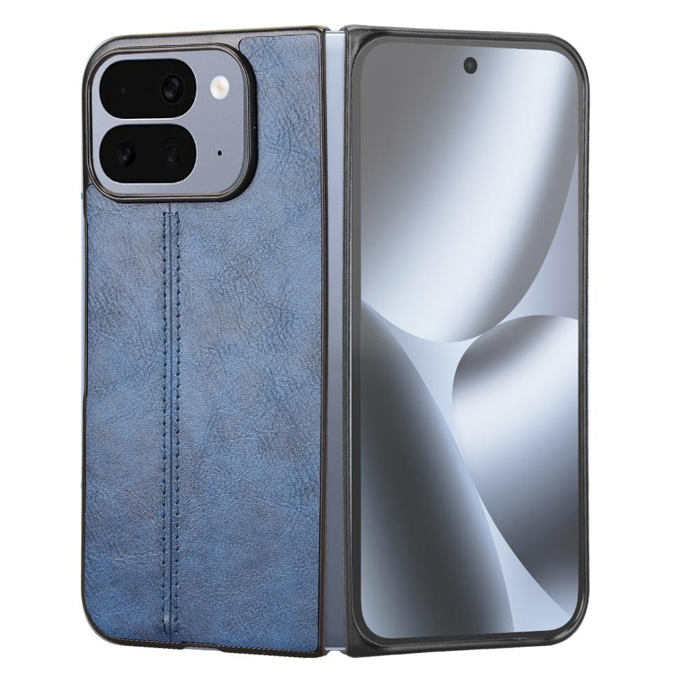 Google Pixel 10 Pro Fold Cow Pattern Sewing Back Cover Phone Case - Premium PU Leather Texture PC + TPU Shockproof Protective Case, Scratch Resistant Slim Lightweight Anti-Fingerprint Full Coverage Mobile Cover