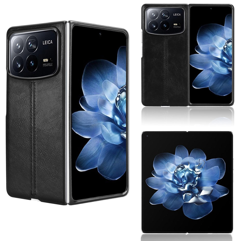 Xiaomi Mix Fold 4 Cow Pattern Sewing Back Cover Phone Case - Premium PU Leather Texture PC + TPU Shockproof Protective Case, Scratch Resistant Slim Lightweight Anti-Fingerprint Full Coverage Mobile Cover