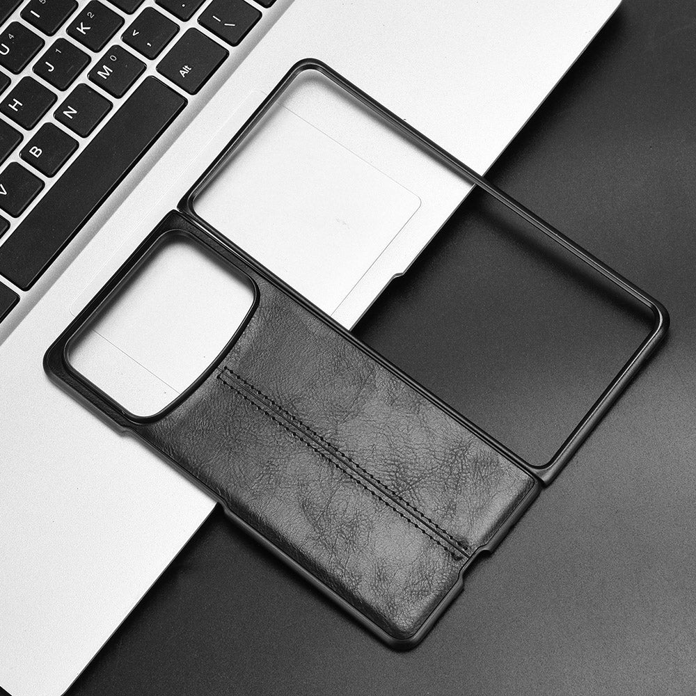 Xiaomi Mix Fold 4 Cow Pattern Sewing Back Cover Phone Case - Premium PU Leather Texture PC + TPU Shockproof Protective Case, Scratch Resistant Slim Lightweight Anti-Fingerprint Full Coverage Mobile Cover