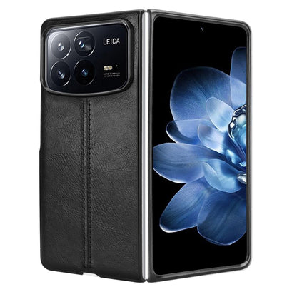 Xiaomi Mix Fold 4 Cow Pattern Sewing Back Cover Phone Case - Premium PU Leather Texture PC + TPU Shockproof Protective Case, Scratch Resistant Slim Lightweight Anti-Fingerprint Full Coverage Mobile Cover