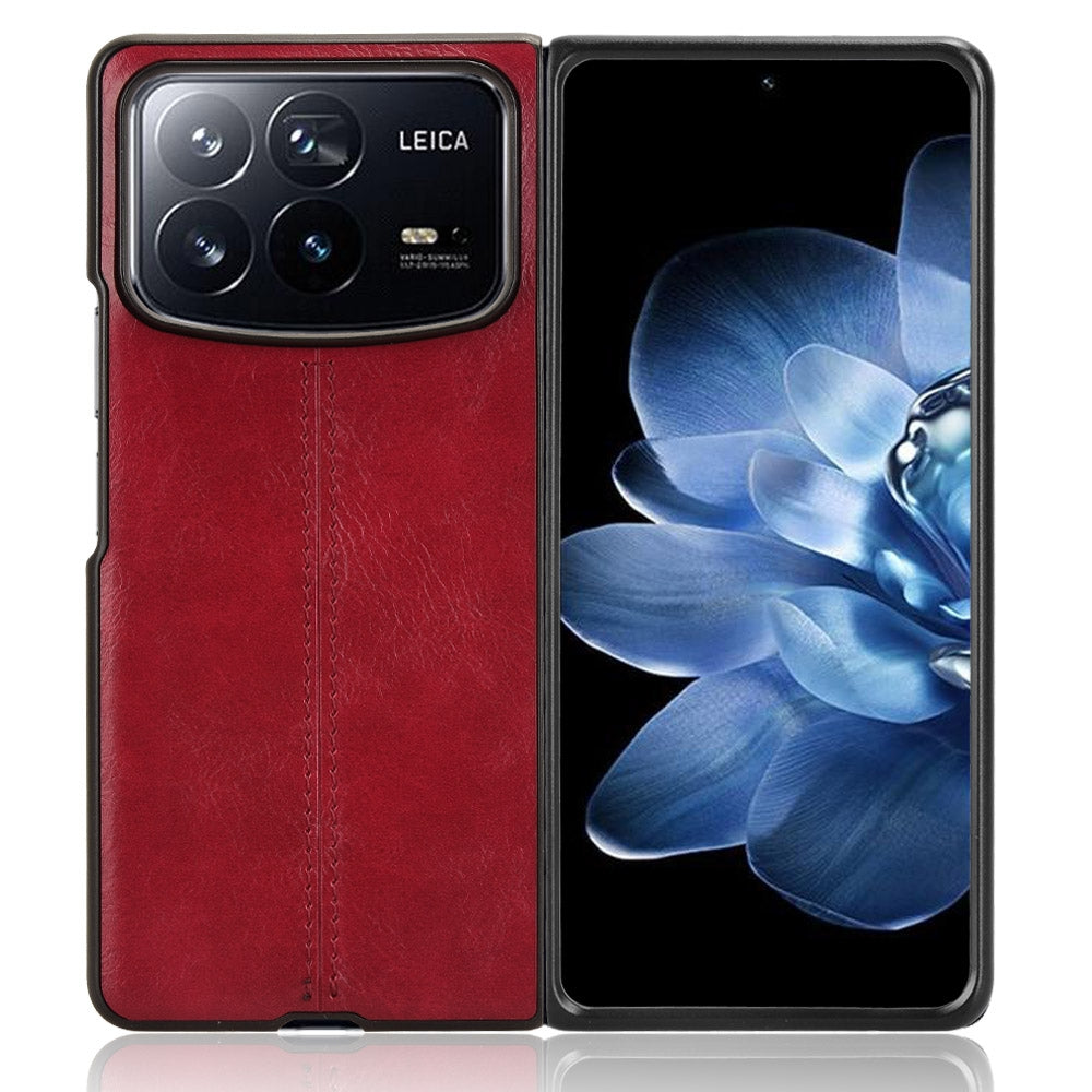 Xiaomi Mix Fold 4 Cow Pattern Sewing Back Cover Phone Case - Premium PU Leather Texture PC + TPU Shockproof Protective Case, Scratch Resistant Slim Lightweight Anti-Fingerprint Full Coverage Mobile Cover